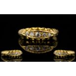 Antique Period Attractive And Pleasing 18ct Gold 5 Stone Diamond Dress Ring Gallery setting,