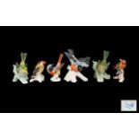 A Collection of Goebel Hand Painted Ceramic Bird Figures ( 6 ) Six In Total.