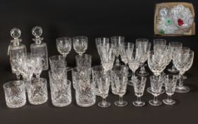 A Collection of Glass Drinking Ware including Edinburgh Crystal.