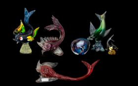 A Collection of Decorative Glass Fish.