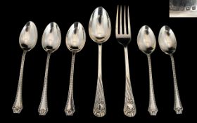 A Collection Of Six Silver Teaspoons All hallmarked Birmingham D - 1928.