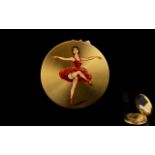 Stratton Vintage Ballet Interest Gold Tone Compact Circa 1950's,