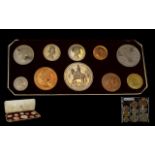 A 1953 Royal Mint Proof Coin Set Comprising 10 coins in fitted red case.