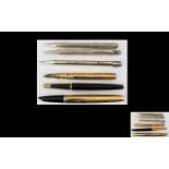 Excellent Collection of Silver Cased Propelling Pencils and Gold Plated Fountain Pens ( 6 ) Six In