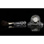 Waterford Crystal Miniature Lismore Cottage Clock White ceramic dial with black Roman numerals,
