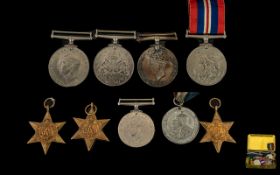 WWI Interest Christmas 1914 Tin Together with a collection of WWII medals to include defence medal,