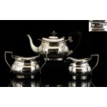 Victorian Period Sterling Silver 3 Piece Batchelors Tea Service Of Good Proportions hallmark