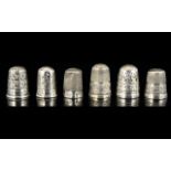 A Collection Of Silver Charles Horner Thimbles Six in total - various date letters to include,