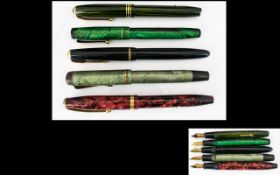 A Collection of Nice Quality Old Fountain Pens ( 5 ) Five In Total.