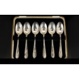 A Boxed Set Of Six Silver Teaspoons, Of plain form, housed in original fitted box,