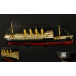 Titanic Interest - Large & Impressive Handmade Wooden Model of The Titanic Cruise Ship of large