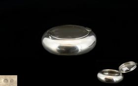 A Fine Quality Silver Circular Lidded Box of Interesting and Pleasing Form.