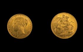 Queen Victoria Superb 22ct Gold - Young Head Full Sovereign. Date 1886, Melbourne Mint.