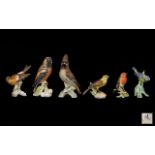 Goebel Collection of Hand Painted Large Size Ceramic Bird Figures ( 6 ) Six In Total.