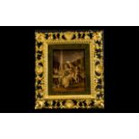 A Late 19th Century Chrystoleum Framed image on glass depicting a French interior scene with