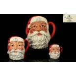 Royal Doulton Handpainted Trio of Character Jugs (3). 1. Santa Claus - Large Size D6704 - Style 4.