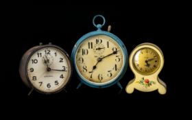 A Collection Of Alarm Clocks - Three In Total, Comprising (1) Westclox Western Clock Co.