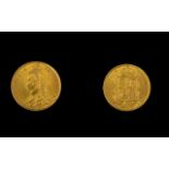 Queen Victoria 22ct Gold Jubilee Head / Shield Back Half Sovereign - Date 1887.