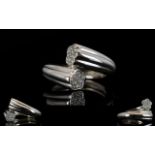 18ct White Gold Diamond Ring Of torque design, the terminals pave set with diamonds, weight, 10.45