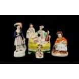 A Collection Of 19th Century Staffordshire Flatback Figures Four items in total,