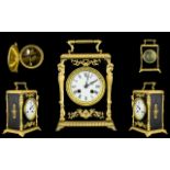 French Mid 19th Century Belle Epoque Superb Gilt Metal Mantel Clock - by Japy Freres,