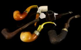 Collection of Assorted Antique Smokers Pipes - All In Good Condition ( 6 ) Six In Total.