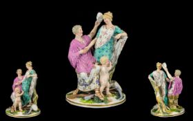 A Samson Figure Group Comprising three figures from Greek tragedy to include Demeter depicted with