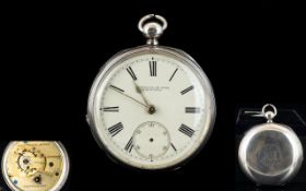 Waltham USA Solid Silver Key-wind Open Faced Pocket Watch. Hallmark Birmingham 1908.