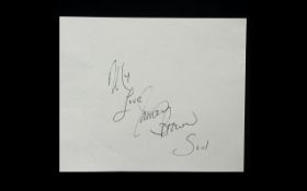 James Brown Autograph on a Page adding 'My Love & Soul'. Please see photographs.