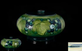 William Moorcroft Nice Quality Signed Lidded - Tubelined Footed Bowl.