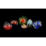 A Collection of Vintage Glass Paperweights ( 6 ) Six In Total. Various Sizes and Makes.
