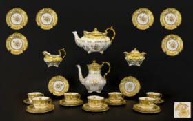 Hammersley Superb Baroque Acid Gold Tea Set - for ten.