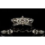 18ct White Gold Single Stone Set Diamond Ring. Marked 750 - 18ct.