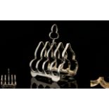 Elkington & Co Nice Quality Solid Silver 4 Tier Toast-rack of Pleasing Form.