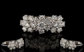 18ct Gold Diamond Cluster Ring Set with