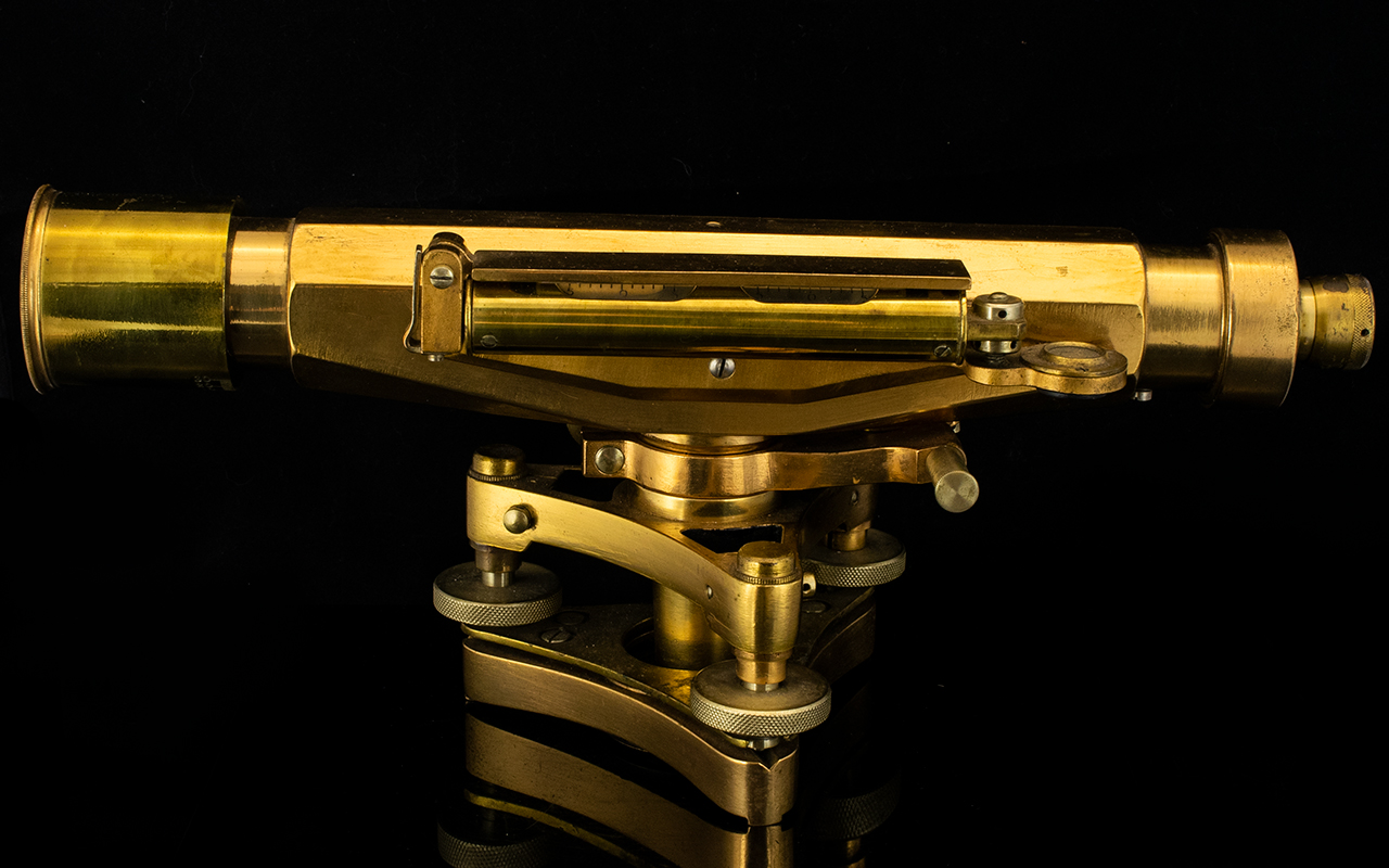 Lacquered Brass Surveyors Level Marked t - Image 2 of 3