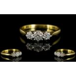 18ct Gold and Platinum 3 Stone Diamond S