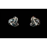 Blue Diamond Knot Stud Earrings, classic