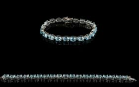 Sky Blue Topaz Tennis Bracelet, 42cts of