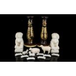 A Pair Of Modern Oriental Candlesticks E