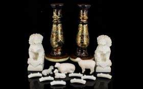 A Pair Of Modern Oriental Candlesticks E