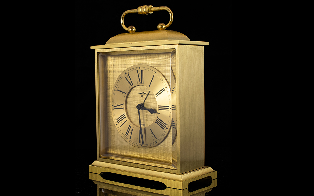 A Brass Travelling Clock Comprising gilt - Image 5 of 5