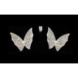 Diamond 'Batwing Butterfly' Stud Earring