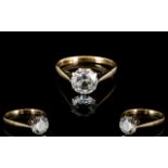A 9ct Yellow Gold And CZ Set Solitaire R