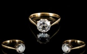 A 9ct Yellow Gold And CZ Set Solitaire R