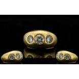 18ct Yellow Gold Gentleman's 3 Stone Dia