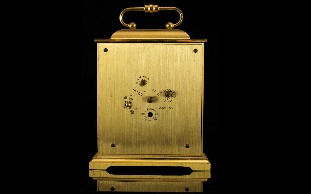 A Brass Travelling Clock Comprising gilt - Image 3 of 5