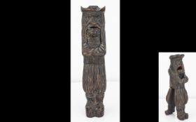 19thC Treen/Folk Art Interest - Carved N