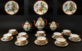 Japanese 39 Piece Eggshell Tea Service,