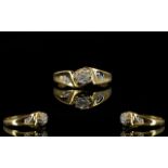 9ct Gold Diamond Single Stone Ring Set w